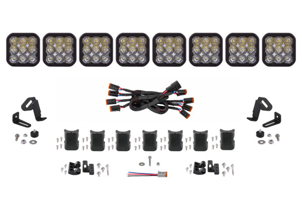 Diode Dynamics SS5 Sport Universal CrossLink 8-Pod Lightbar - White Driving - DD7214