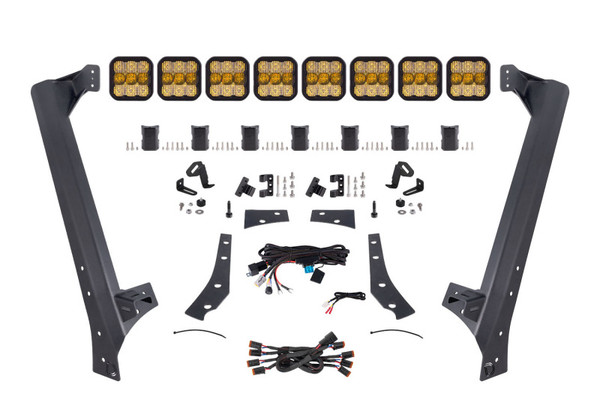 Diode Dynamics Jeep JK SS5 Pro CrossLink Windshield - Yellow Combo Lightbar Kit - DD7267