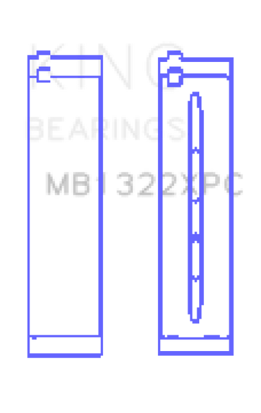 King Audi R8 4.2/5.2/Lamborghini Gallardo/Huracan V10 (Size .026) Coated Perf Main Bearing Set - MB1322XPC.026