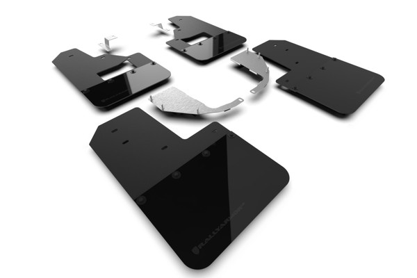 Rally Armor 21-25 Ford Bronco (Steel Bmpr + RB - NO Rptr/Sprt) Blk Mud Flap w/Met. Blk Logo - MF85-RB-ST-MBK