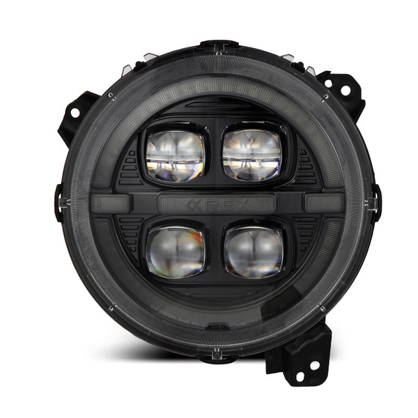 AlphaRex 18-23 Jeep Wrangler JL/Gladiator JT LED Proj Headlights Alpha-Blk w/ Activ Light/Seq Signal - 880867
