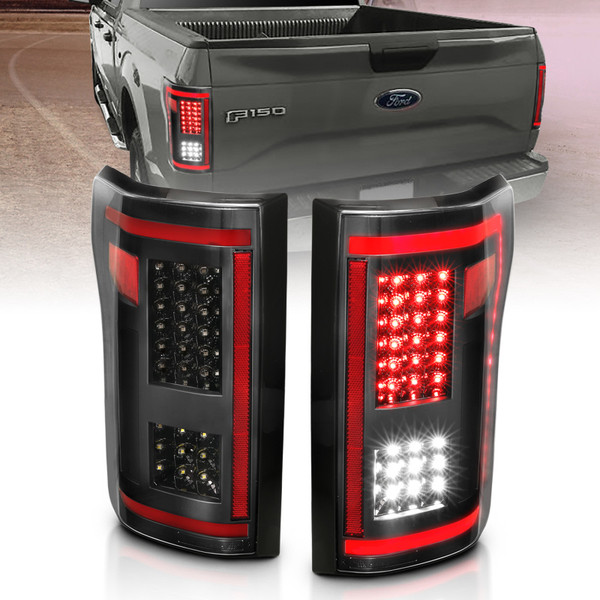 ANZO 15-17 Ford F-150 LED Taillights Black w/ Sequential - 311293