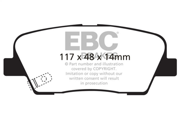EBC 06-09 Hyundai Entourage 3.8 Ultimax2 Rear Brake Pads - UD1284