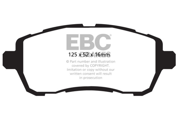 EBC 10+ Ford Fiesta 1.6 Ultimax2 Front Brake Pads - UD1454