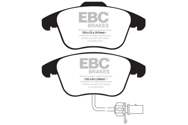 EBC 10+ Audi A5 2.0 Turbo Ultimax2 Front Brake Pads - UD1535