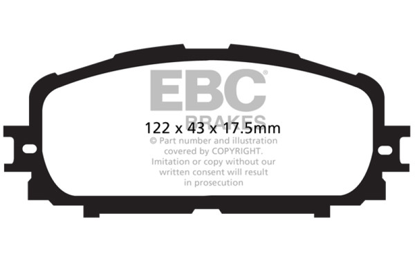 EBC 12+ Toyota Yaris 1.5 Ultimax2 Front Brake Pads - UD1628
