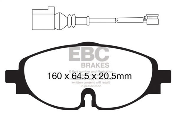EBC 14+ Audi A3 1.8 Turbo Ultimax2 Front Brake Pads - UD1760