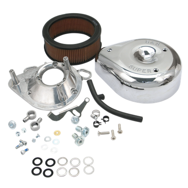 S&S Cycle 93-99 BT/91-03 Sportster Models Teardrop Air Cleaner Kit for S&S Super E/G Carb - 17-0404
