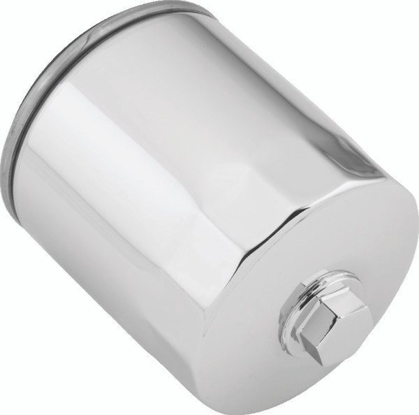 Twin Power Twin Cam and M8 Chrome Magnetic Oil Filter With Nut Rpls H-D 63798-99 w/ Backflow Valve - 603611