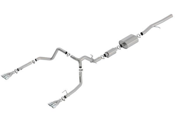 Borla 19 Chevrolet Silverado/GMC Sierra 1500 6.2L SS (S-Type) Catback Exhaust - Square Chrome Tips - 140783