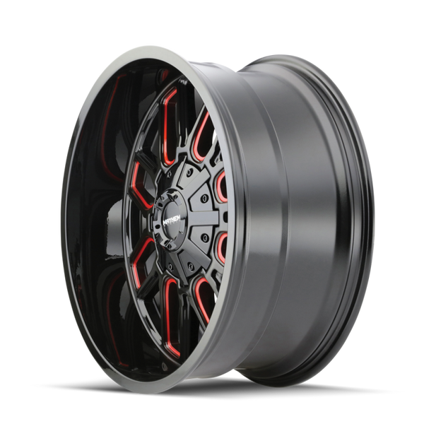 Mayhem 8107 Cogent 18x9 / 6x135 BP / 0mm Offset / 106mm Hub Black w/ Prism Red Wheel - 8107-8937BTR