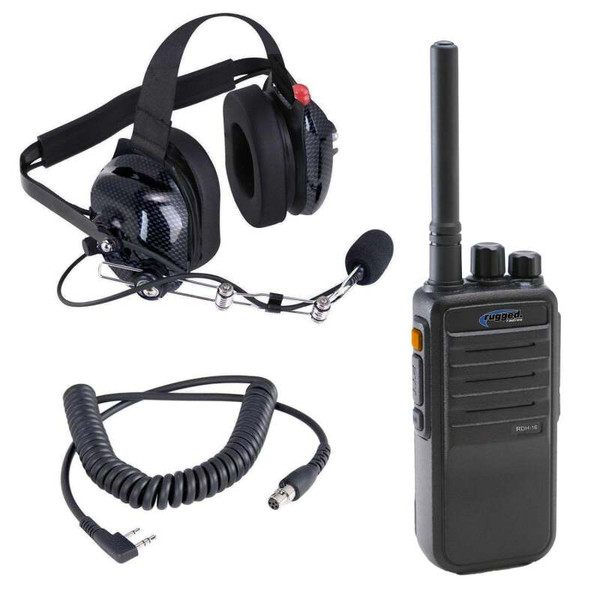 Rugged Radios Crew Chief - H42 Spotter Headset and Rugged Handheld Radio Package - Blue - CREW-R1