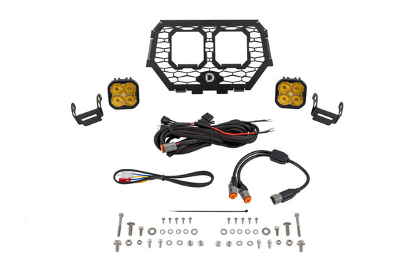 Diode Dynamics 14-18 Polaris RZR XP Stage Series LED Grille Kit - Sport Yellow Fog - DD7858