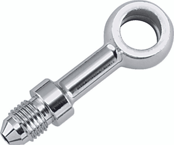 Twin Power Chrome Brake Fitting 3/8 Inch X AN3 Straight Banjo Adaptor - 035955