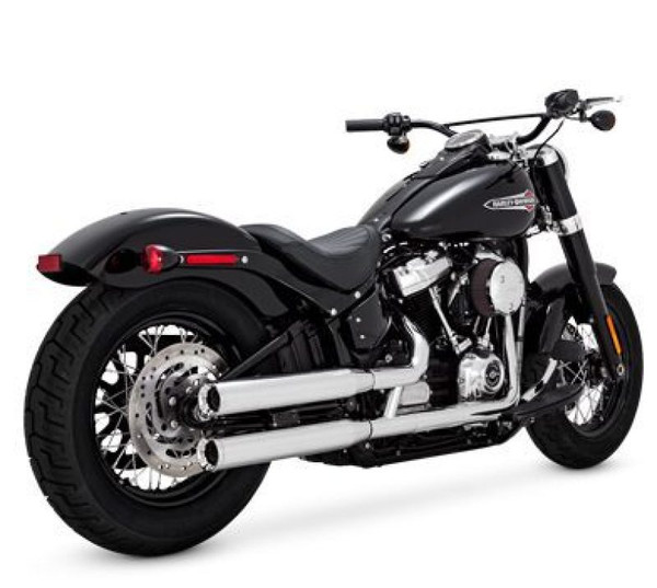 Vance & Hines HD Softail 18-22 Eliminator S/OS Chrome Slip-On Exhaust - 16312