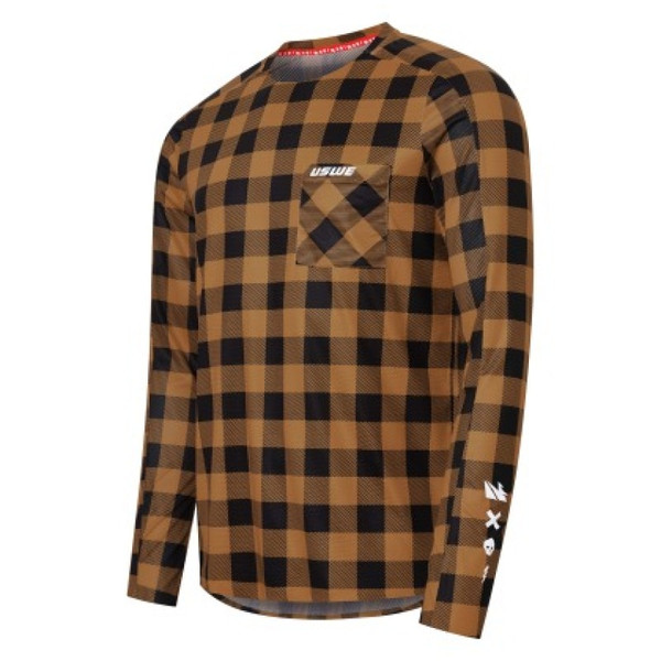 USWE Flannel Long Sleeve Lightweight Off-Road Jersey Bronze - Small - 80951061042104