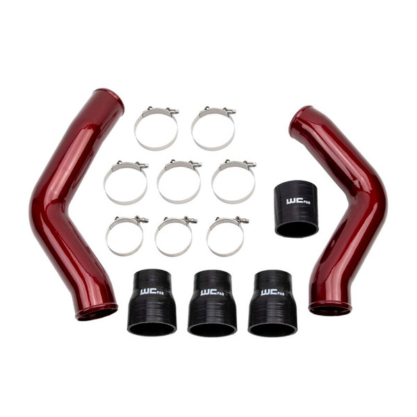 Wehrli 13-18 Ram 6.7L Cummins 3.5in Intercooler Pipes Kit - WCFab Red - WCF100423-RED