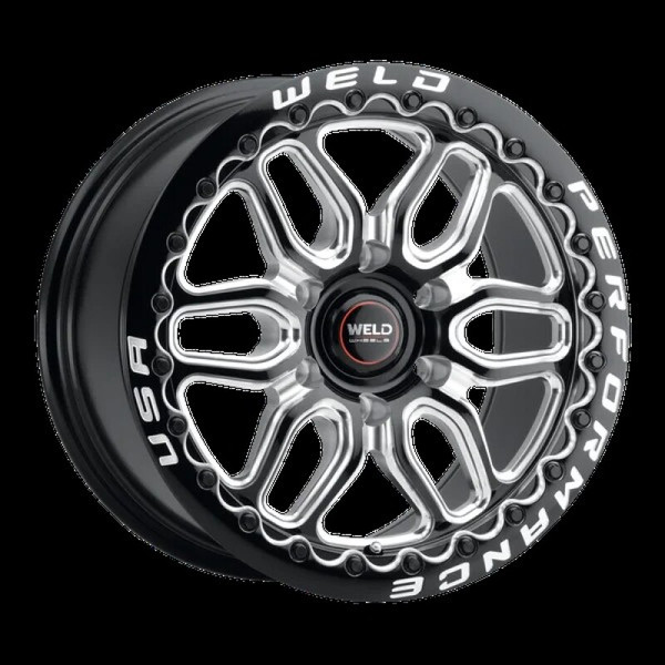 Weld Racing 17x11 Laguna 6 Bead Lock 6x127 ET36 BS 7.375 Gloss Black Milled - Diamond Lip DIA 78.1 - S90371181P36