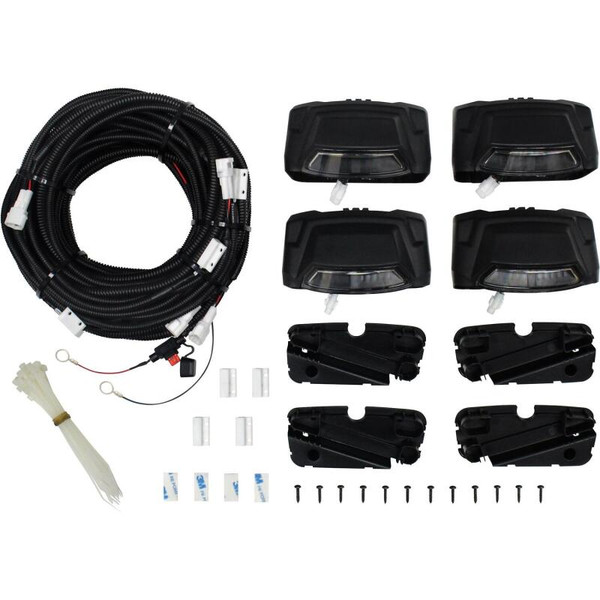 Westin R5 LED Light Kit - 4 End Caps Integrated LED Lights w/ Wiring Harness - Black - 28-51003