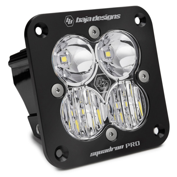 Baja Designs Squadron Pro Driving/Combo Pattern Flush Mount Black LED Light Pod - Clear - 491003