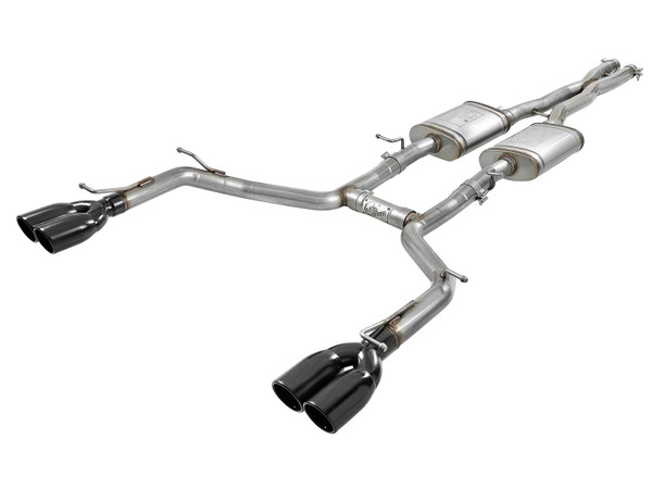 aFe MACH Force-Xp 2-1/2in 304 SS Cat-Back Exhaust 15-21 Dodge Challenger V6-3.6L - Quad Black Tip - 49-32067-B