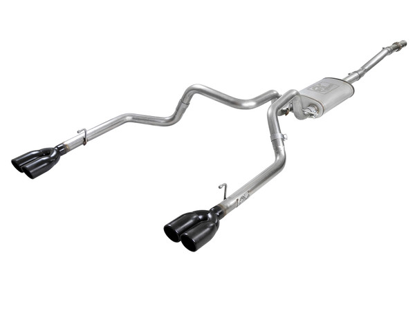 aFe Vulcan Series 3in-2-1/2in 304 SS Cat-Back 2019 GM Silverado / Sierra 1500 V8-5.3L w/ Black Tips - 49-34104-B