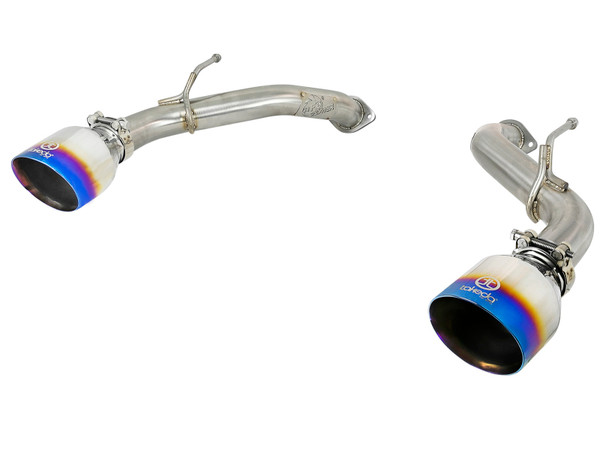 aFe Takeda 2.5in 304 SS Axle-Back Exhaust w/ Blue Flame Tips 16-18 Infiniti Q50 V6-3.0L (tt) - 49-36130NM-L