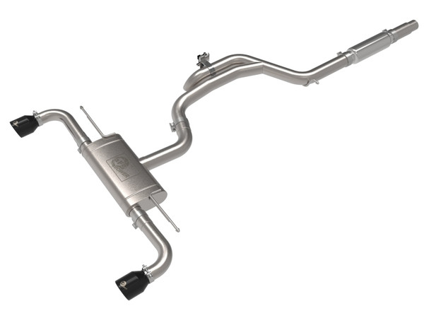 aFe Gemini XV 3in to 2 1/2in 304 SS Cat-Back Exhaust 22-23 Volkswagen GTI (MK8) 2.0L w/ Black Tips - 49-36451-B