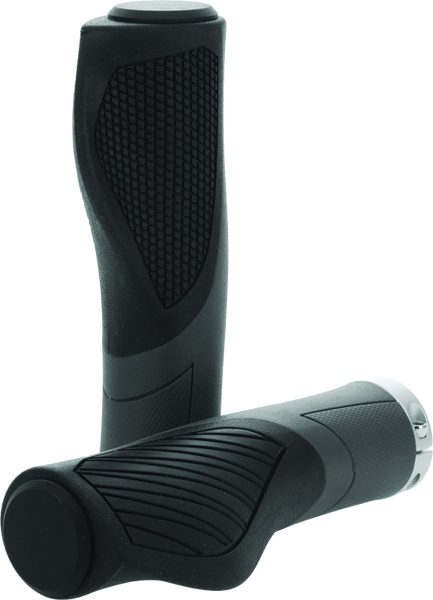 BikeMaster Lock-On Ergo Grips - Black/Grey - 102197
