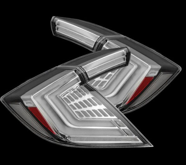 AlphaRex 16-21 Honda Civic Hatchback / Type-R FK8 Nova-Series LED Tail Lights (Pair) - Clear - 676030