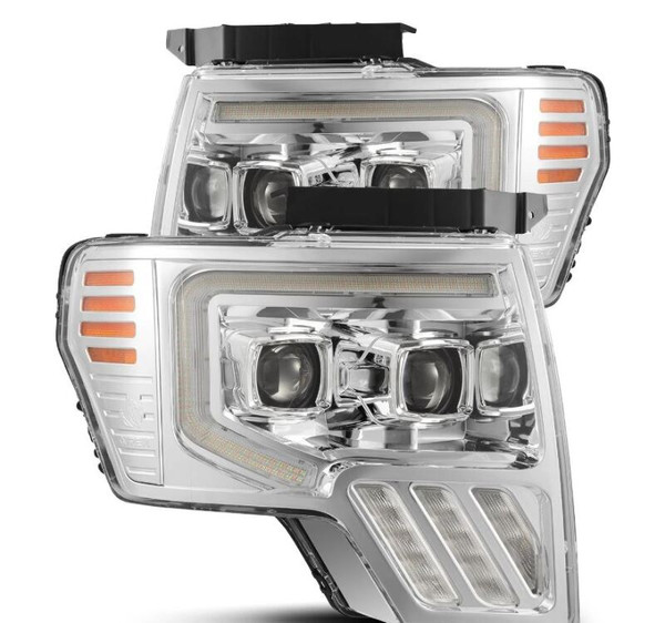 AlphaRex 09-14 Ford F-150 PRO-Series Projector Headlights Plank Style Chrm w/Activ Light/Seq Signal - 880482