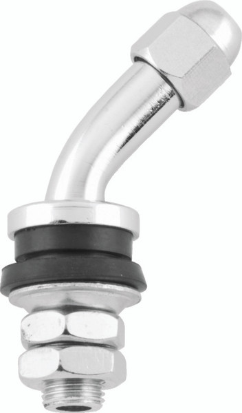 BikeMaster Valve Stem 45Deg Chrome Ea. - 151416