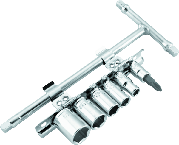 BikeMaster 1/4in Drive T-handle Set (6mm/8mm/10mm/12mm/14mm/#2 Phillips) - 151546