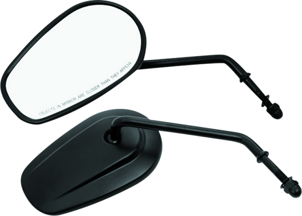 Bikers Choice Black Tapered Long Stem Mirrors Pr - 482007