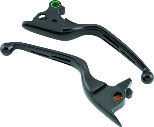 Bikers Choice 15-17 FLST FXST Black Slotted Lever Set - 482143
