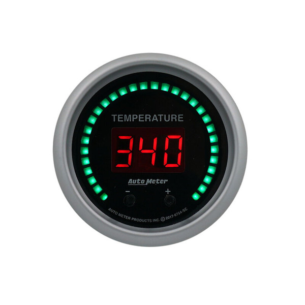 Autometer 52.4mm Black Switchable 60-340 Degrees F / 40-170 Degrees C Sport-Comp Elite Digital Gauge - 6754-SC