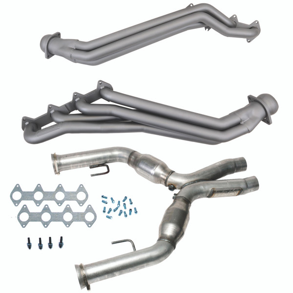 BBK 05-10 Ford Mustang GT 1 5/8 Long Tube Headers w/High Flow Catted X-Pipe (Ti Ceramic) - 16412