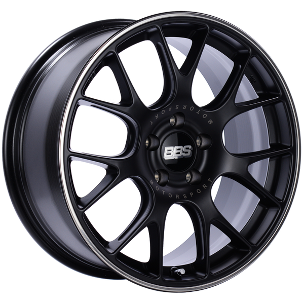 BBS CH-R 18x8 5x120 ET40 Satin Black Polished Rim Protector Wheel -82mm PFS/Clip Required - CH132BPO