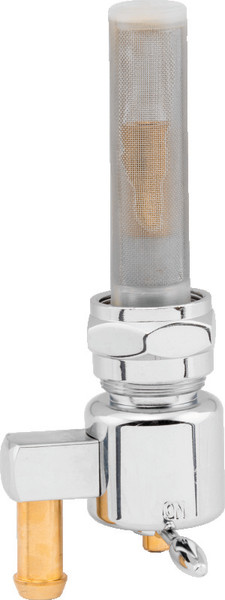Bikers Choice Chrome Round Petcock 22MM Down Outlet - 489637