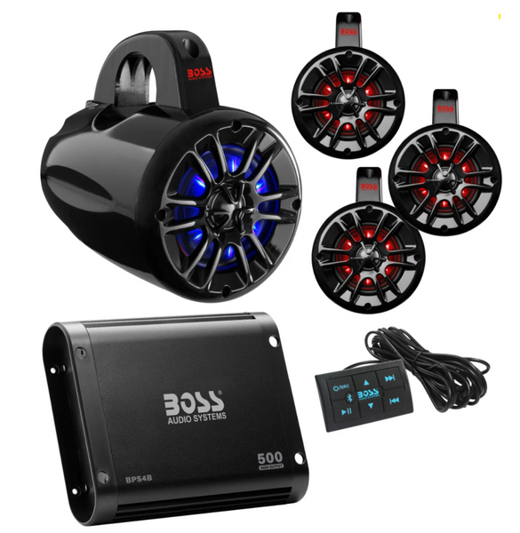 Boss Audio Systems UTV Marine Stereo Package - UNI4RGB
