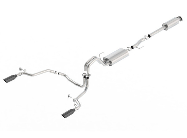 Borla 15-17 Ford F-150 2.7L/ 3.5L EcoBoost/ 5.0L V8 Rear Exit S-Type Catback Exhaust Black Chrome - 140615BC