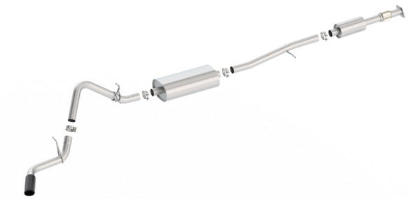Borla S-Type Cat-Back 19-20 Chevrolet Silverado Side Exit Exhaust - Black Chrome Tip - 140800BC