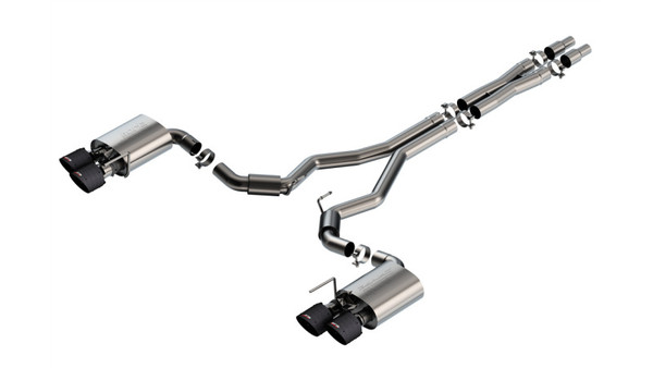 Borla 2024 Ford Mustang Dark Horse 5.0L V8 w/Active Exhaust S-Type Cat-Back Exhaust System - CF Tips - 140964CFBA