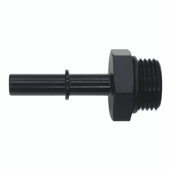 DeatschWerks 8AN ORB Male to 5/16in Male EFI Quick Connect Adapter - Anodized Matte Black - 6-02-0123-B