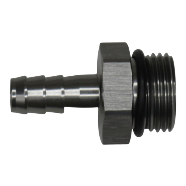 DeatschWerks 10AN ORB Male to 3/8in Male Triple Barb Fitting (Incl O-Ring) - Anodized DW Titanium - 6-02-0517