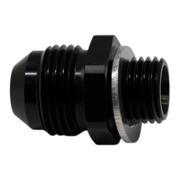 DeatschWerks 8AN Male Flare to M14 X 1.5 Male Metric Adapter (Incl Washer) - Anodized Matte Black - 6-02-0618-B