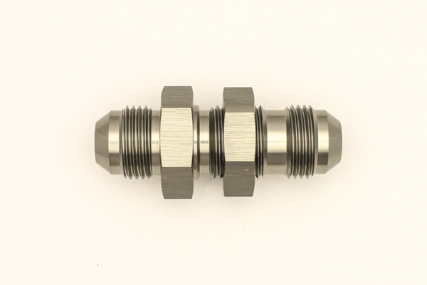 DeatschWerks 8AN Male Flare To 8AN Male Flare Bulkhead Adapter (Incl. Nut) - 6-02-0709