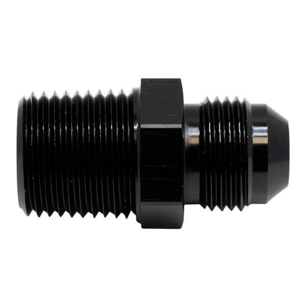 DeatschWerks 8AN Male Flare to 1/2in Male NPT Adapter - Anodized Matte Black - 6-02-0906-B