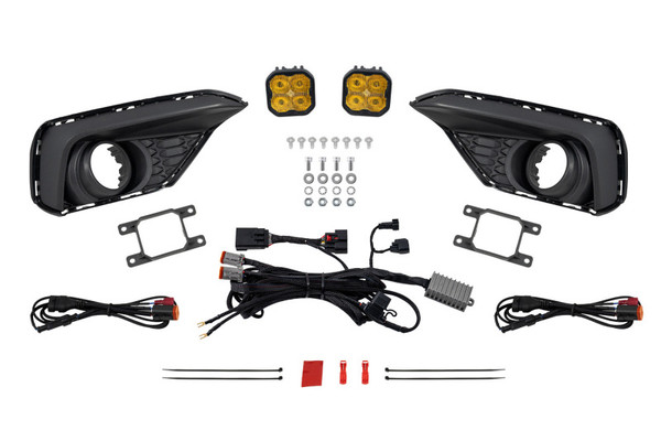 Diode Dynamics 2028 Ford Mustang EcoBoost SS3 Add-On Fog Lamp Kit  Yellow Pro - DD7964