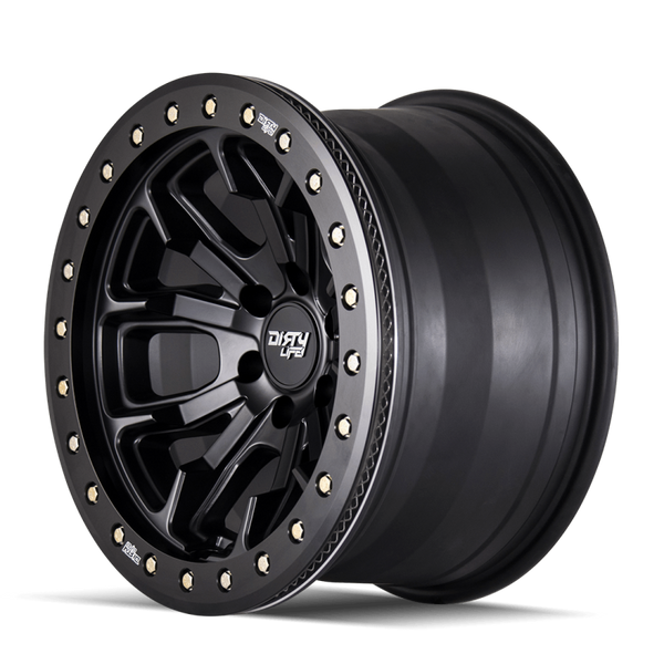 Dirty Life 9303 DT-1 20x9 / 6x135 BP / 12mm Offset / 87.1mm Hub Matte Black Wheel - Beadlock - 9303-2936MB12